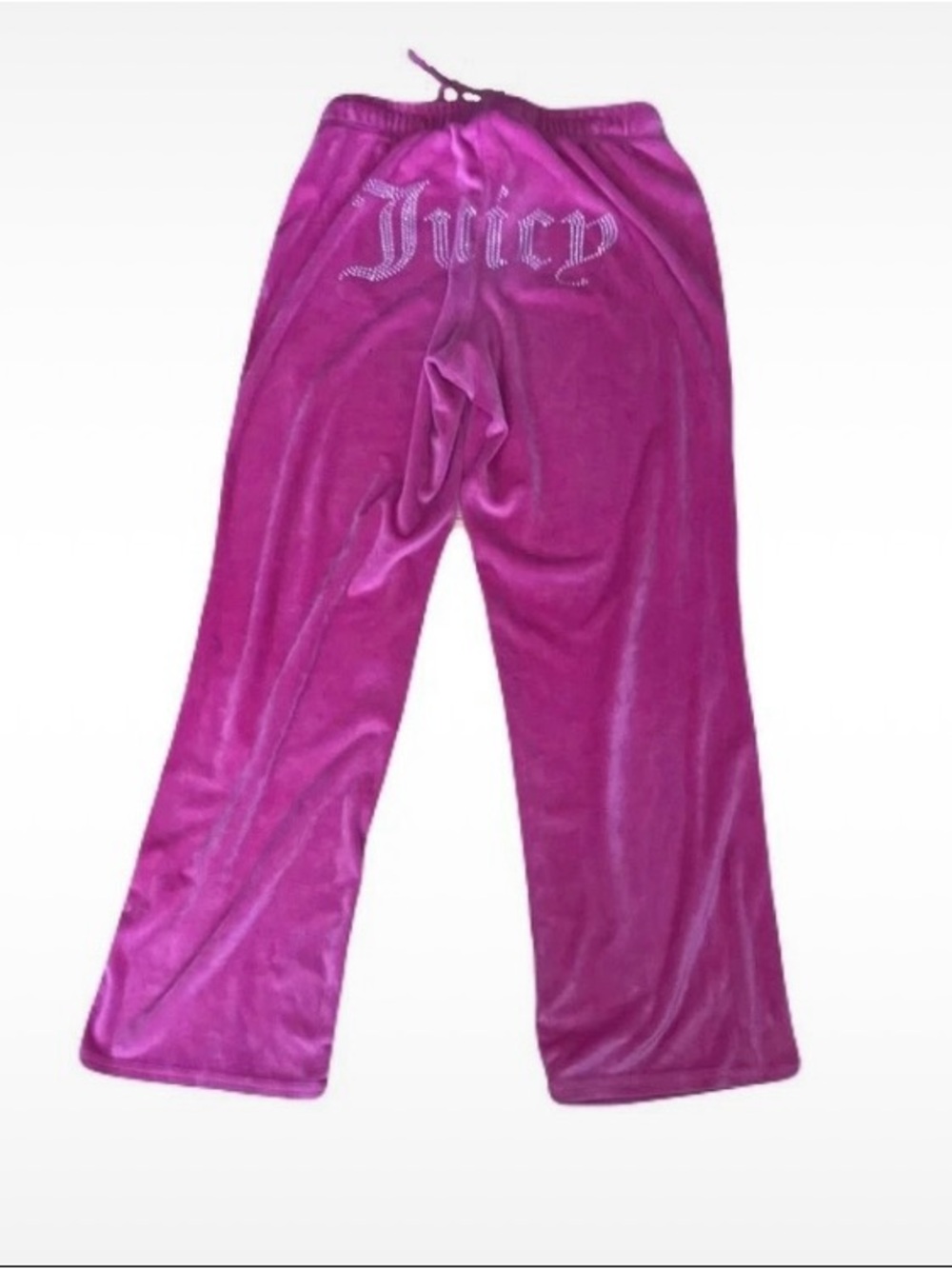 Juicy Couture Fuchsia Velour Rhinestone Logo Track Pants